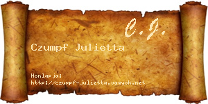 Czumpf Julietta névjegykártya